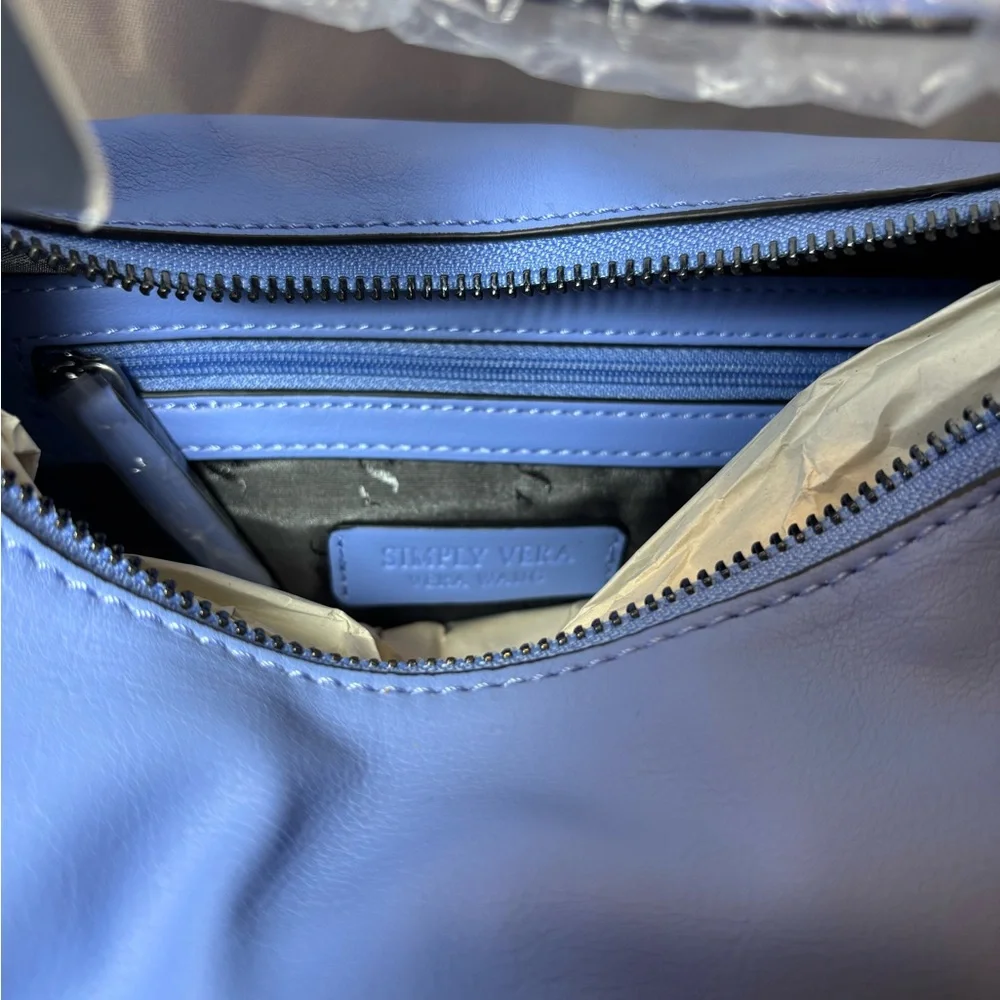 Simply Vera Vera Wang Blue Crescent Shoulder Bag. NWT